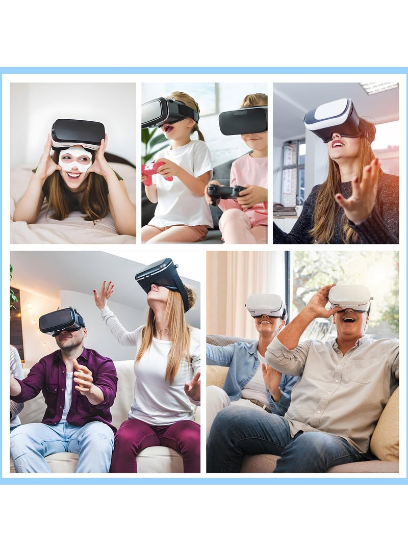 100-عبوة أغطية وجه VR القابلة للتخلص، أقنعة حماية العرق متوافقة مع Meta Quest 3 و Quest 2 و Apple Vision Pro - وسادات واجهة الوجه باللونين الأسود والأبيض - Image 5